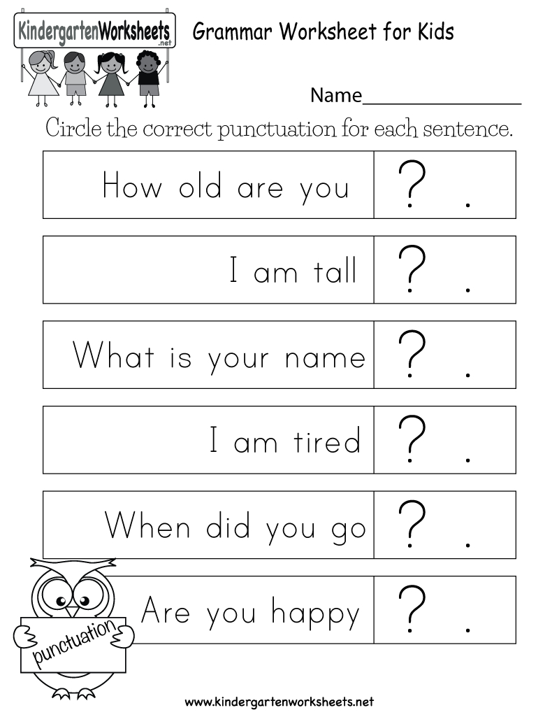 Free Printable Grammar Worksheet For Kids For Kindergarten - Free Printable Grammar Worksheets