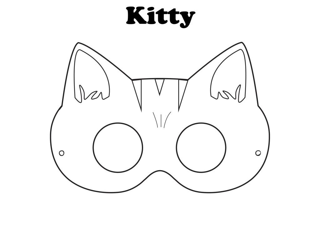 Free Printable Halloween Kitty Mask - Color It Yourself! | Awsome - Free Printable Fox Mask Template