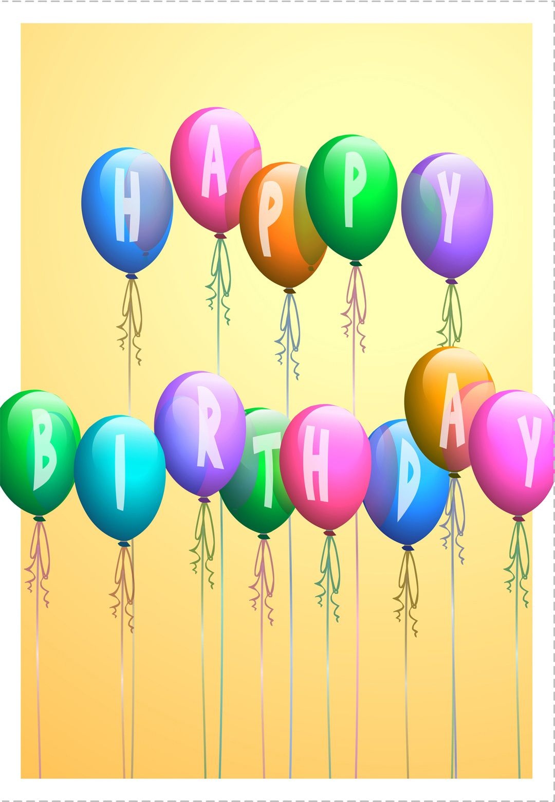 Free Printable Happy Birthday Baloons Greeting Card | Happy | Happy - Free Printable Happy Birthday Signs