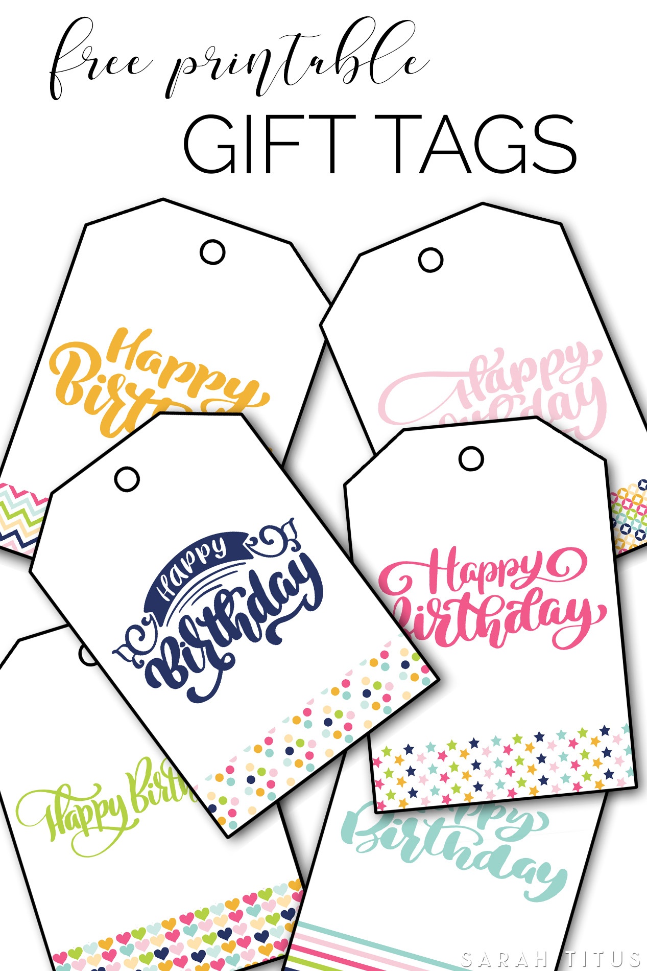 Free Printable Happy Birthday Gift Tags - Sarah Titus - Free Printable Gift Tags