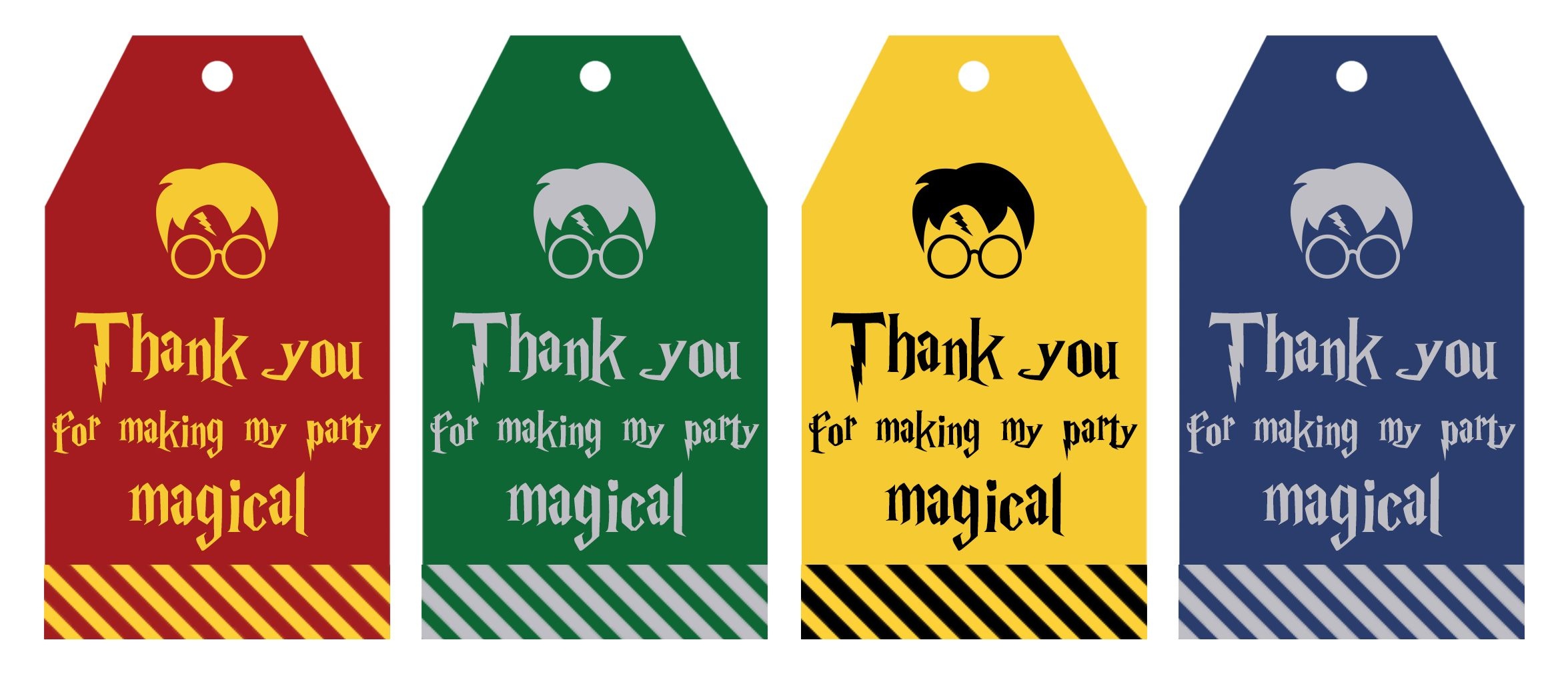 Free Printable Harry Potter Party Favor Gift Tags - Lovely Planner - Free Printable Thank You Tags For Birthdays