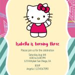 Free Printable Hello Kitty Birthday Invitation Card Template   Hello Kitty Birthday Card Printable Free