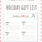 Free Printable Holiday Gift List #freeprintable #printable   Free Printable Gift List