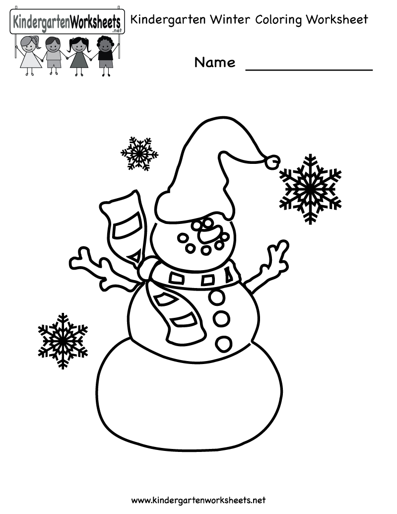 Free Printable Holiday Worksheets | Kindergarten Winter Coloring - Free Printable Winter Preschool Worksheets
