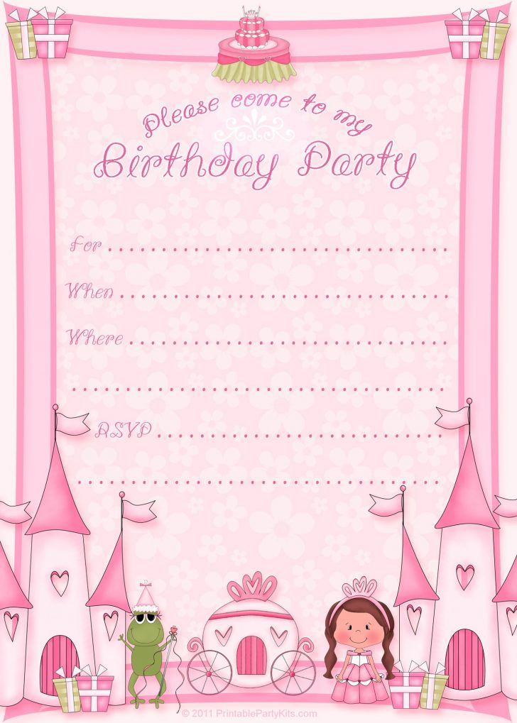 Free Printable Princess Invitation Cards