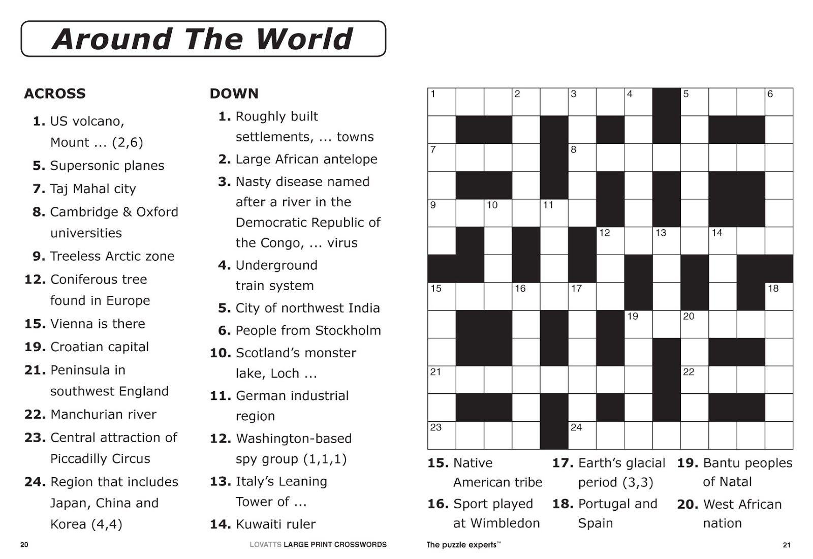 Free Printable Large Print Crossword Puzzles | M3U8 - Free Printable Crossword Puzzles