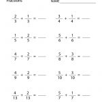 Free Printable Learning Fractions Worksheet For Fourth Grade   Free Printable Fraction Worksheets