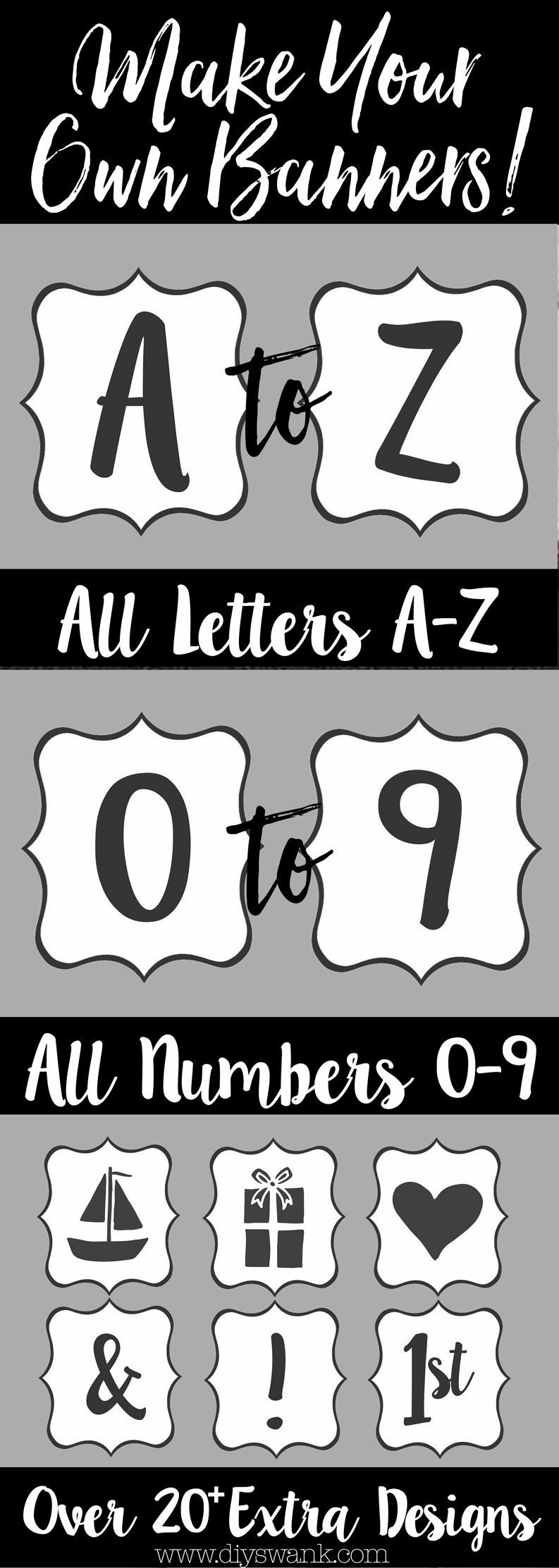 Free Printable Letters For Banners | Party Ideas | Printable Banner - Free Printable Letters Az