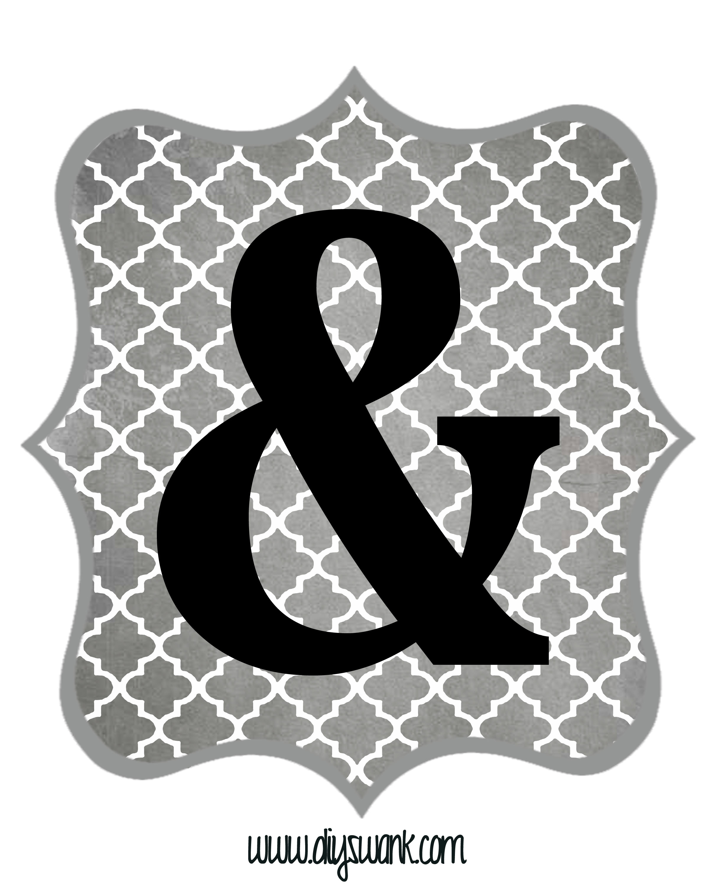 Free Printable Letters Gray And Black | Diy Swank - Free Printable Letters