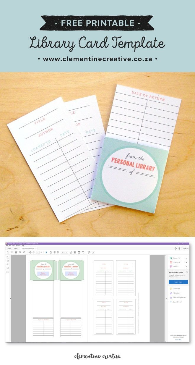 Free Printable Library Cards | Printables | The Best Downloads - Free Printable Personal Cards