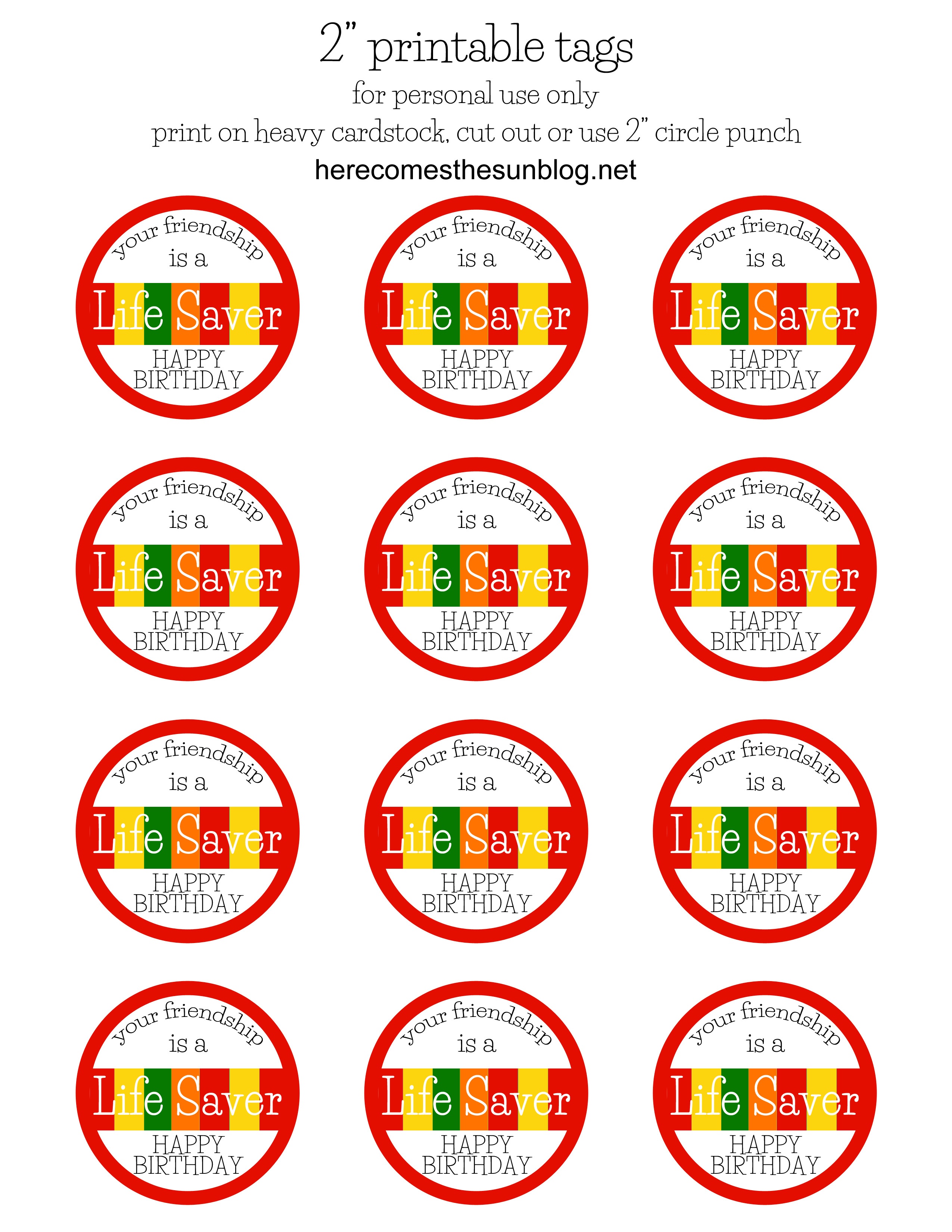 Free Printable Lifesaver Tags Free Printable A to Z