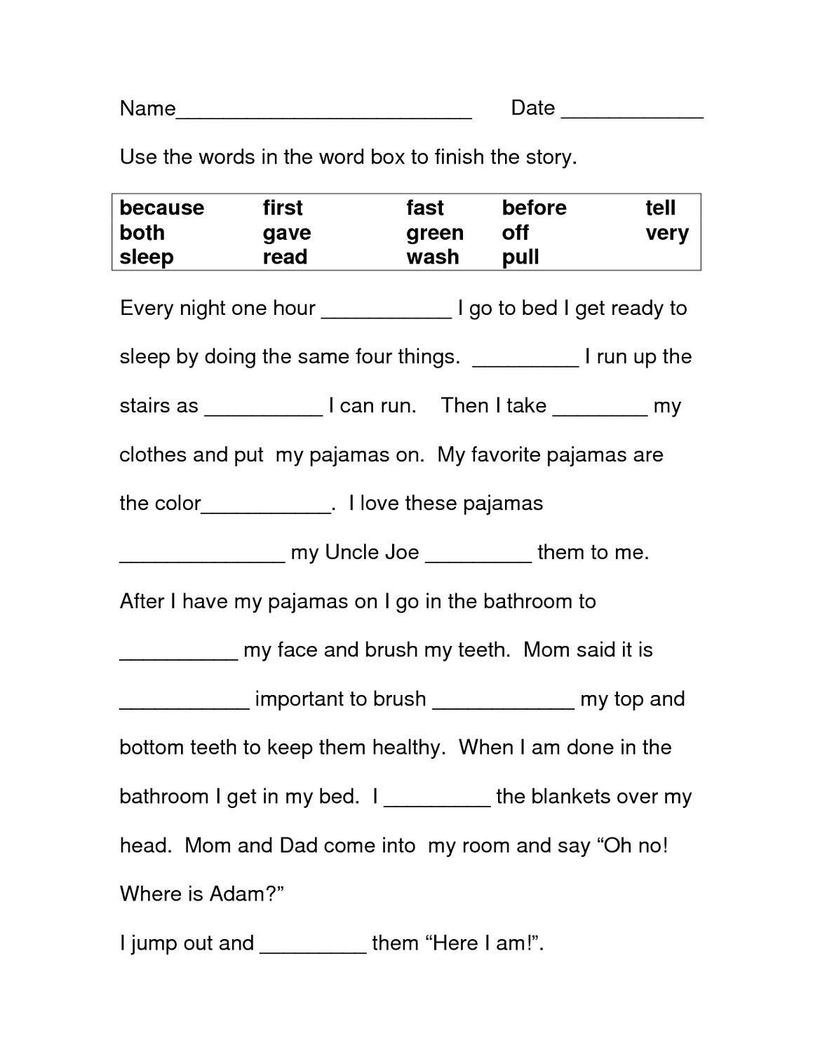 Printable Ela Worksheets