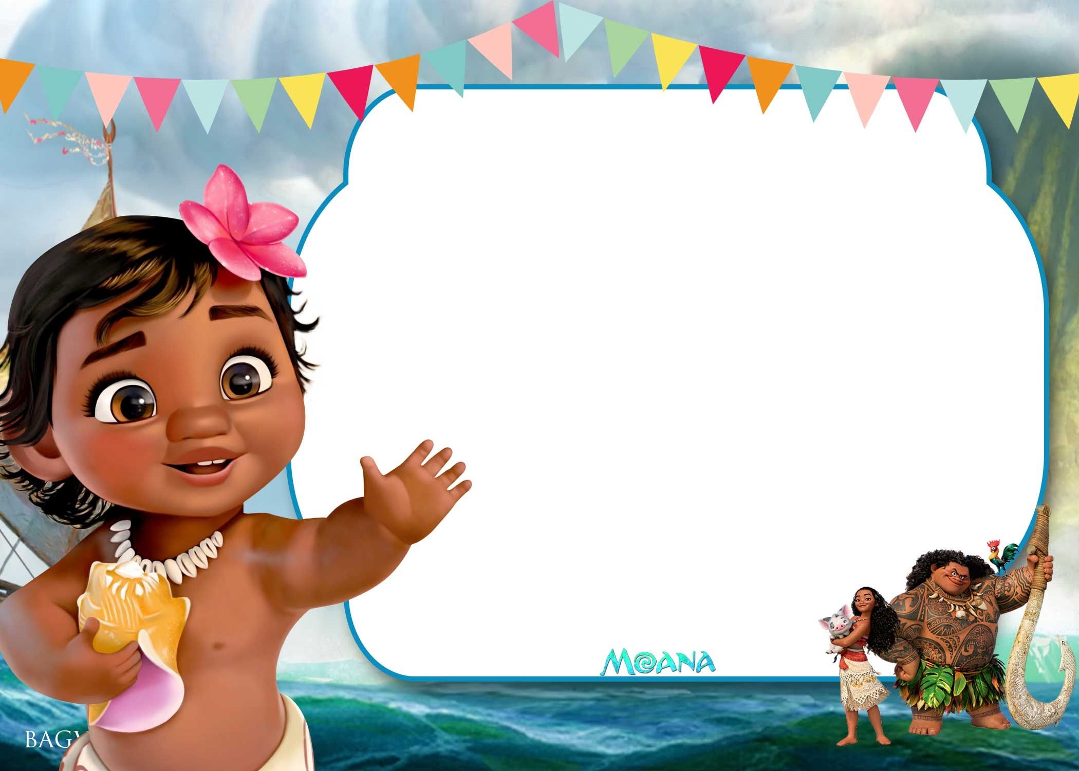 Free Printable Little Moana Birthday And Baby Shower | Moana - Free Printable Moana Birthday Cards