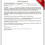 Free Printable Lottery Pool Agreement Legal Forms | Free Legal Forms   Free Legal Forms Online Printable