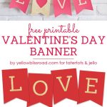 Free Printable Love Valentine's Day Glitter Banner | Valentine's Day   Free Printable Valentine&#039;s Day Decorations