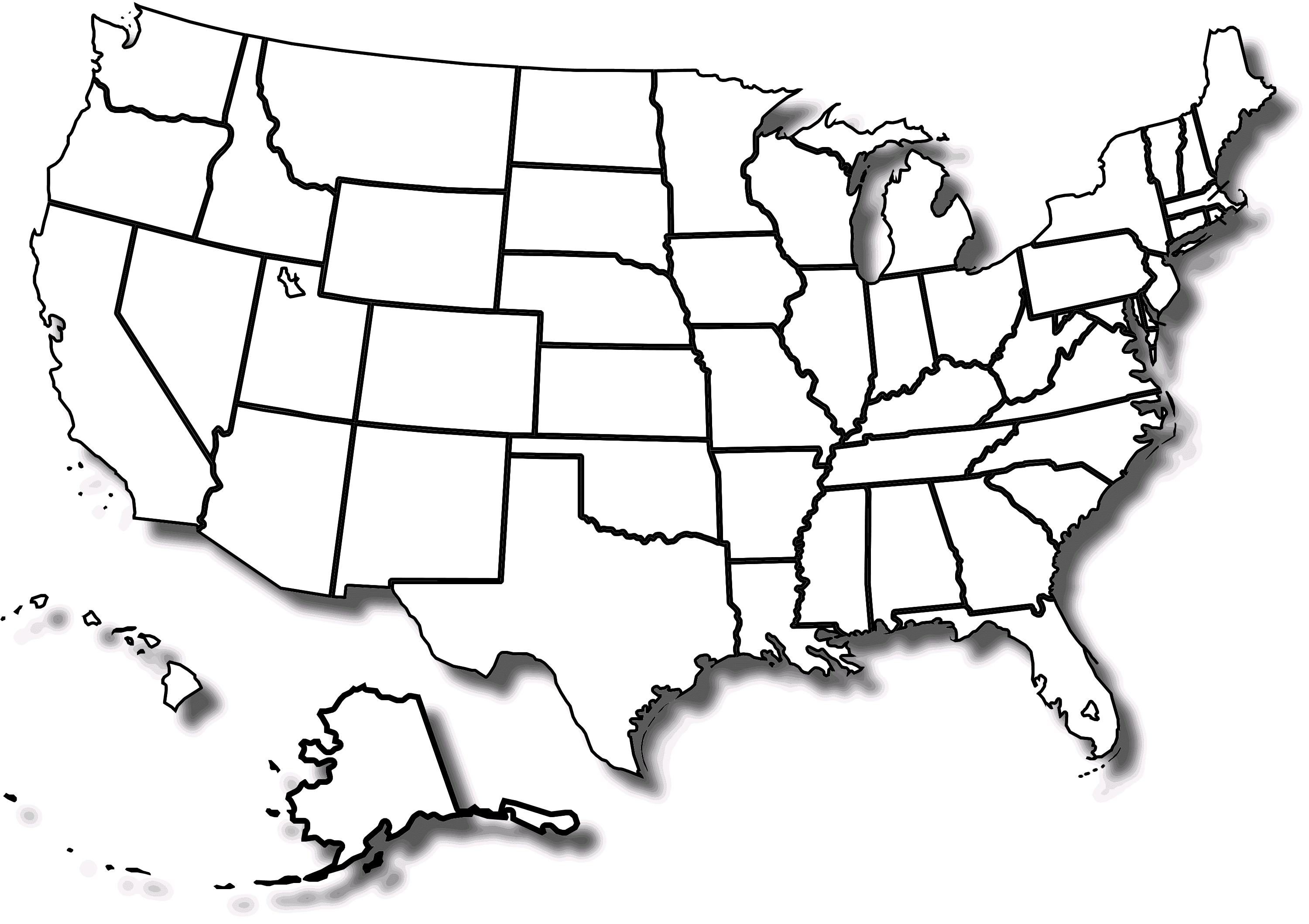 California State Outline Map Detailed United States Map Printable