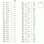Free Printable Math Sheets 7 Times Table Test 1 | Korrutustabel   Free Printable 7Th Grade Math Worksheets