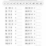 Free Printable Math Sheets Mental Subtraction To 12 2 | Výuka | 1St   Free Printable Math Worksheets For Adults