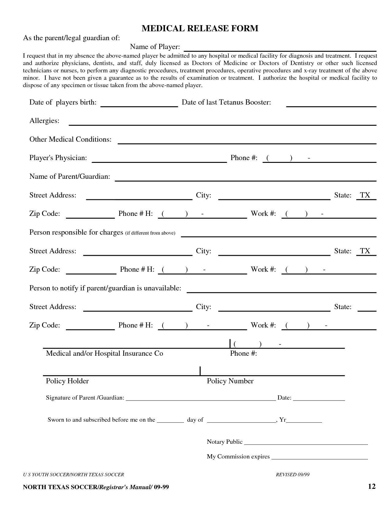 Free Printable Medical Release Form Template | Medical Release Form - Free Printable Medical Release Form