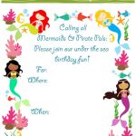 Free Printable Mermaid Birthday Party Invitations For Your Next   Mermaid Party Invitations Printable Free
