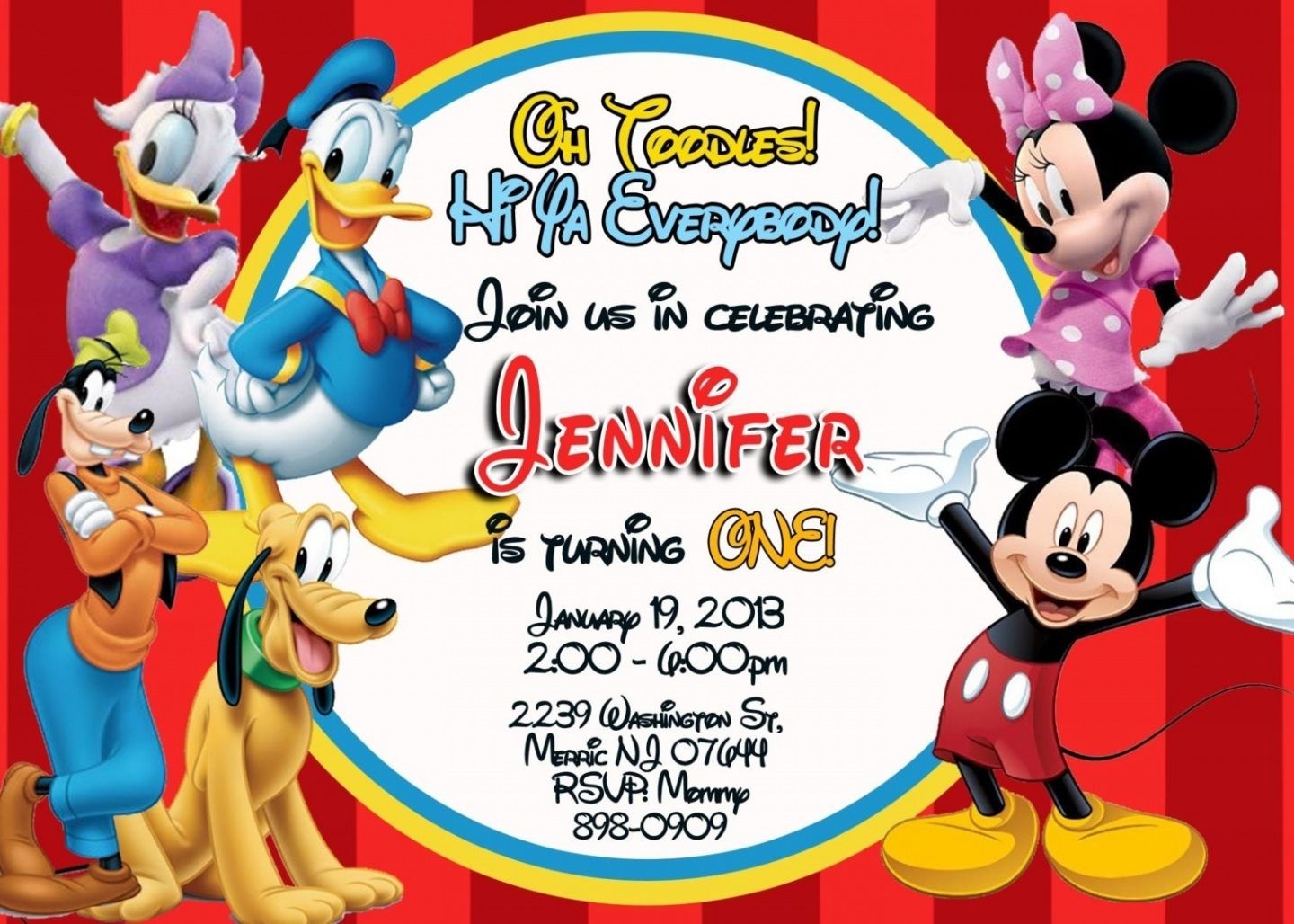 Free Printable Mickey Mouse Clubhouse Invitations Template | Baby - Free Printable Mickey Mouse Invitations