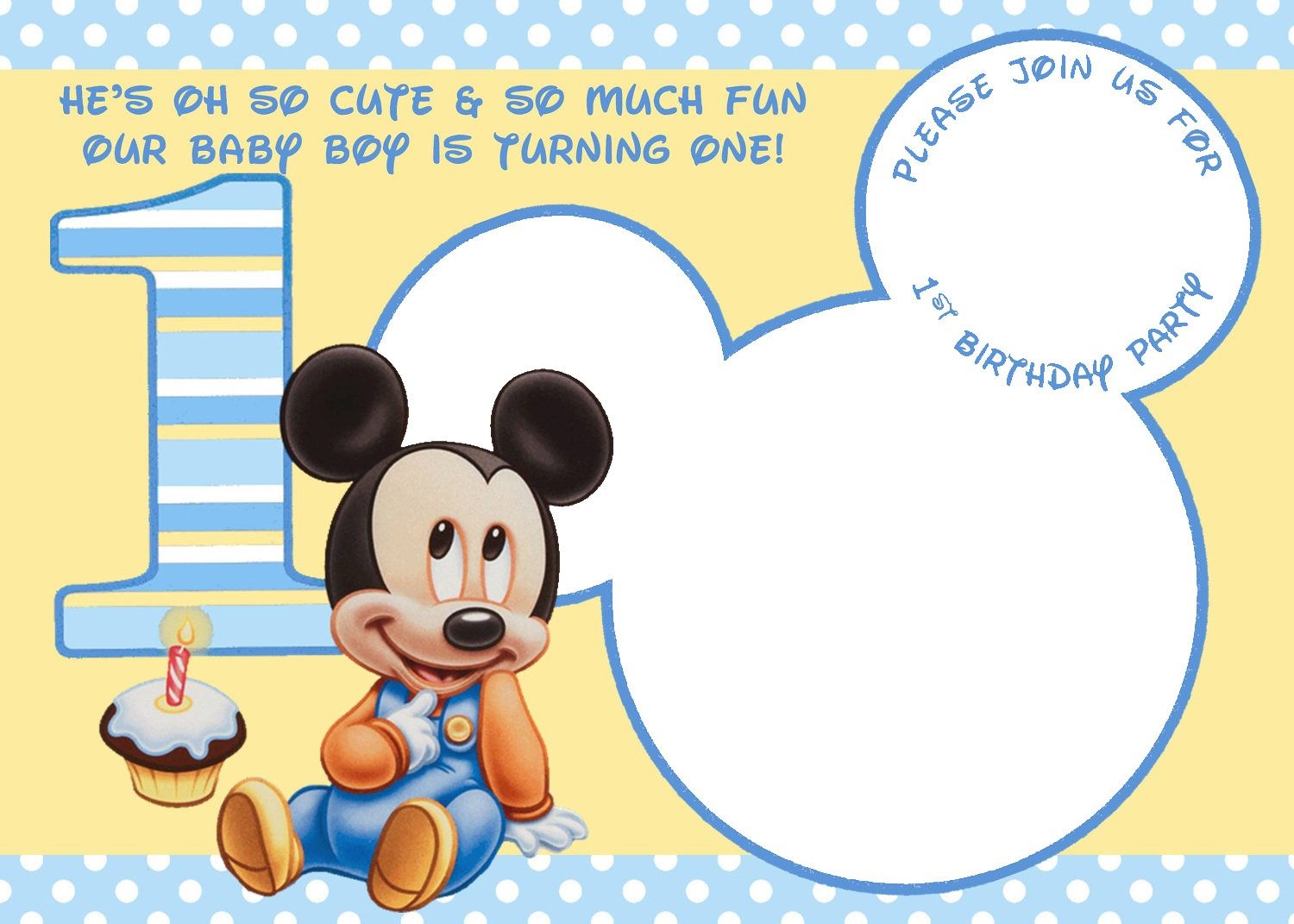 Free Printable Mickey Mouse Invitations - Exclusive | Free - Free Printable Mickey Mouse 1St Birthday Invitations
