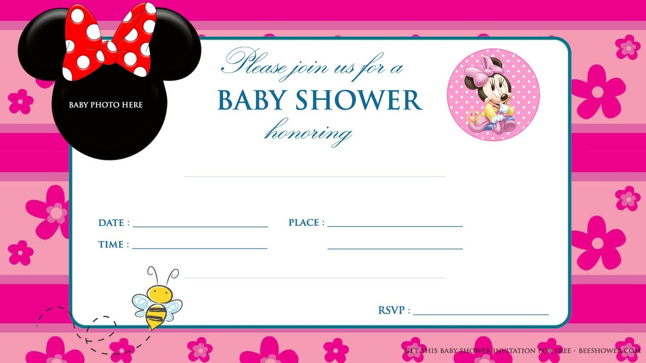 Free Printable Minnie Mouse Baby Shower Invitations (62+ Images In - Free Printable Minnie Mouse Baby Shower Invitations