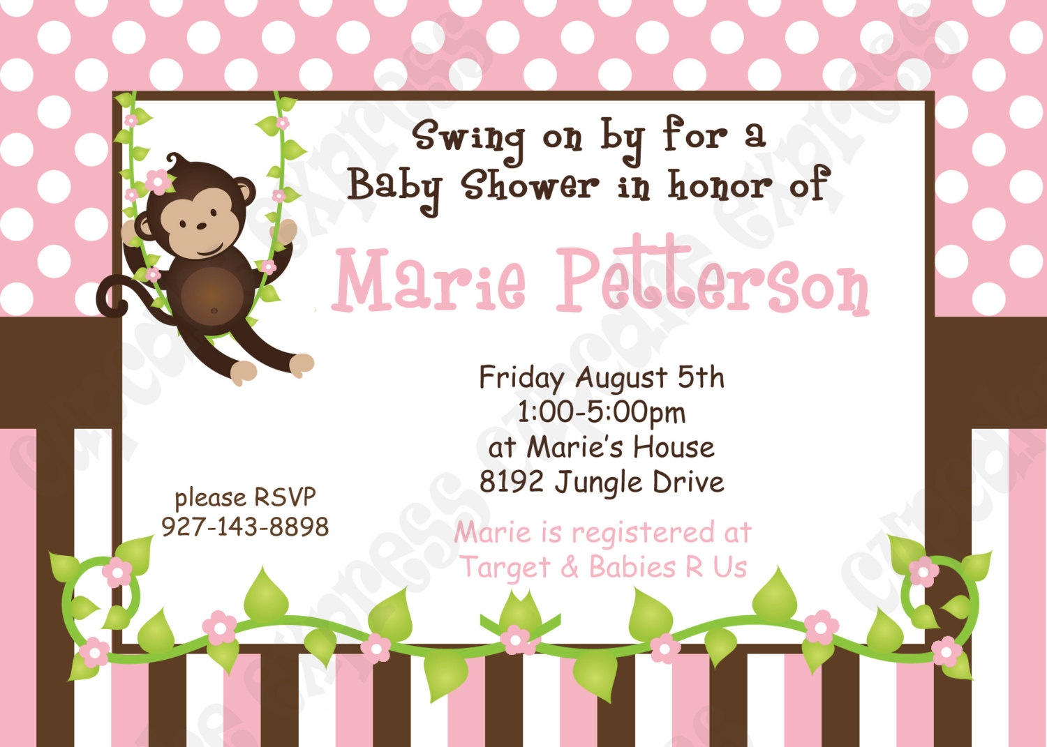 Free Printable Monkey Girl Baby Shower Invitations Free Printable - Free Printable Monkey Girl Baby Shower Invitations