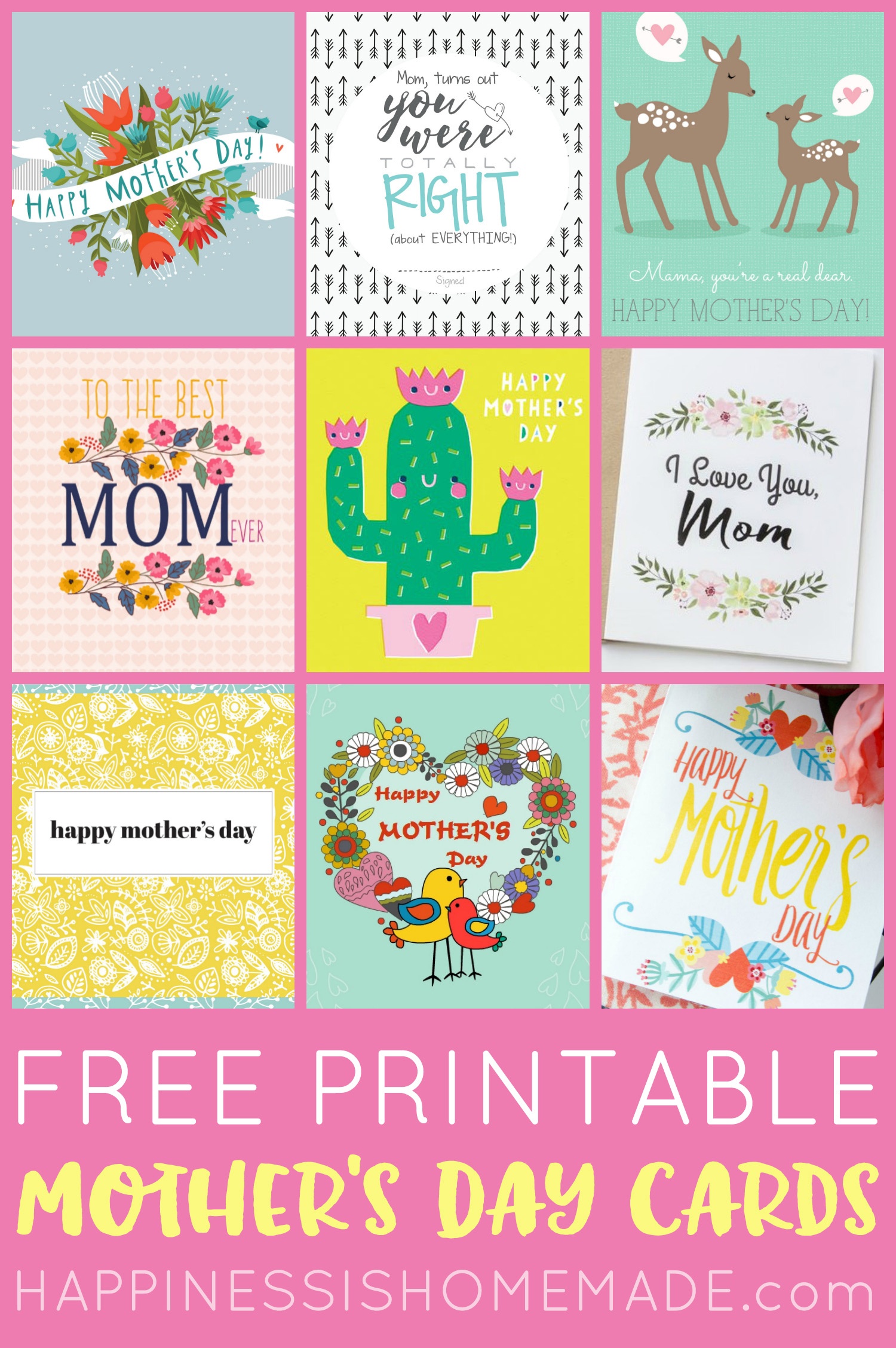 Free Printable Mother&amp;#039;s Day Cards - Happiness Is Homemade - Free Printable Picture Cards