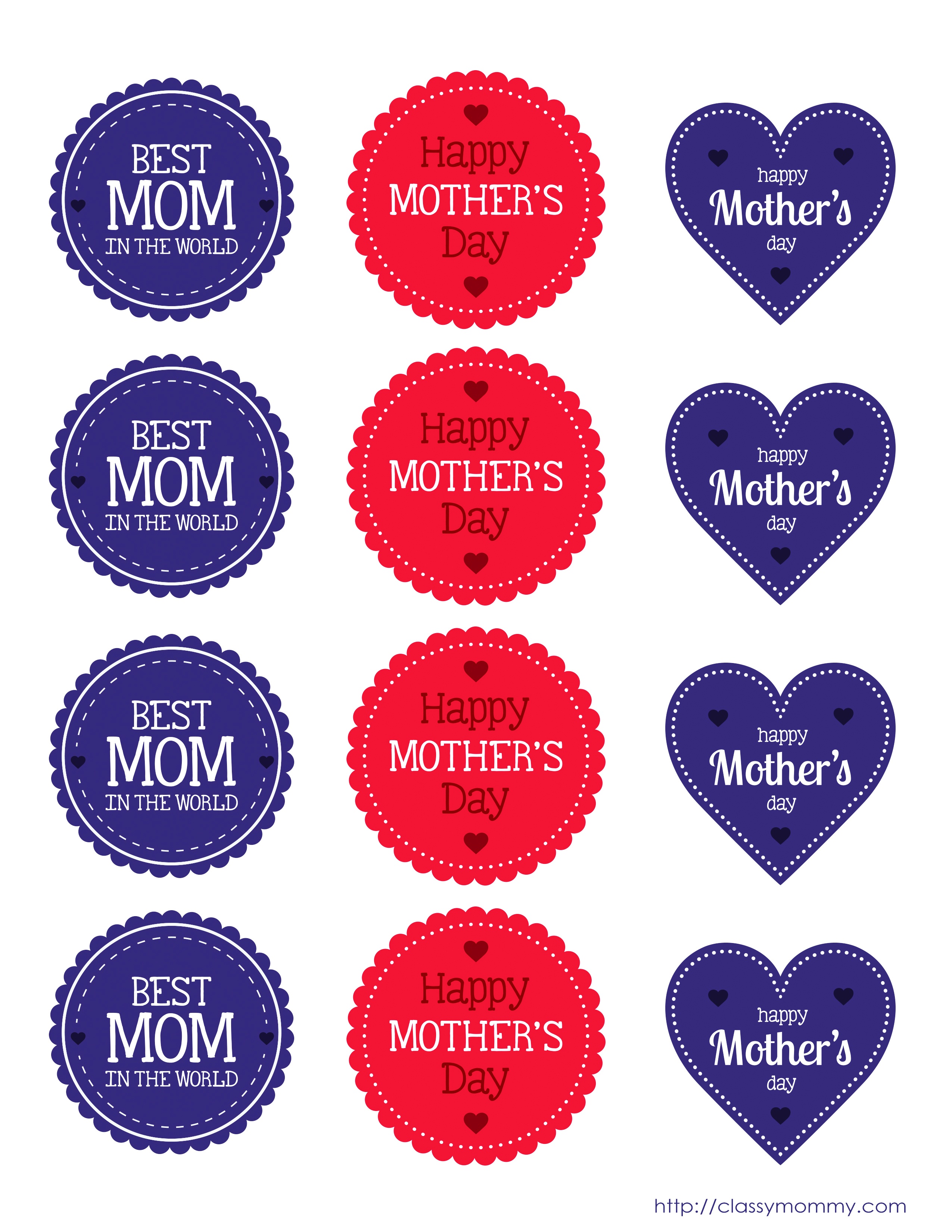 Free Printable Mother&amp;#039;s Day Cupcake Toppers - Classy Mommy - Free Printable Graduation Cupcake Toppers