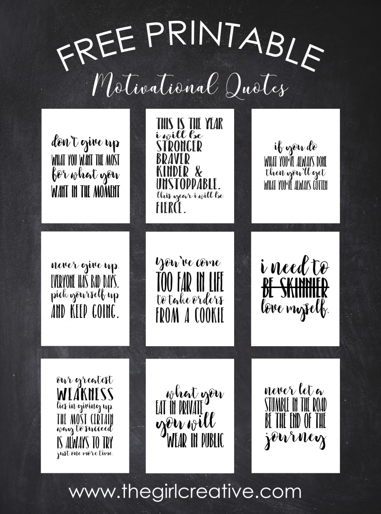 Free Printable Motivational Quotes | Printables | Weight Loss - Free Printable Quotes And Sayings