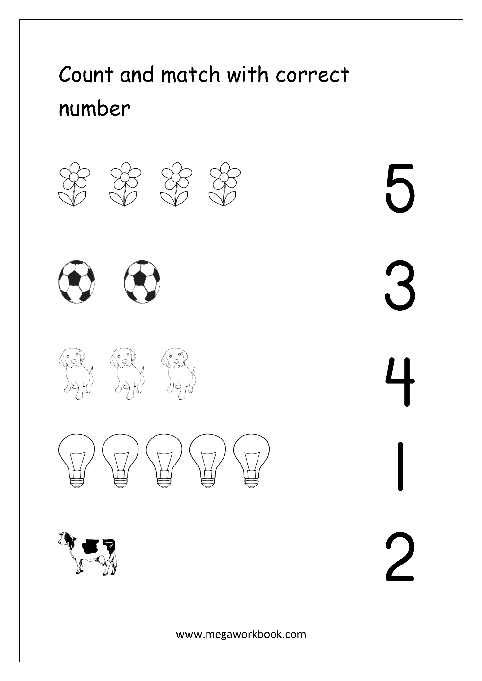 Free Printable Number Matching Worksheets For Kindergarten And - Free Printable Number Worksheets For Kindergarten