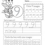 Free Printable Number Nine Worksheet For Kindergarten   Free Printable Number Worksheets