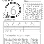 Free Printable Number Six Worksheet For Kindergarten   Free Printable Number Worksheets