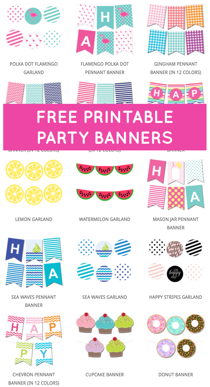 Free Printable Party Banners From @chicfetti | Free Printables - Free Printable Birthday Banner