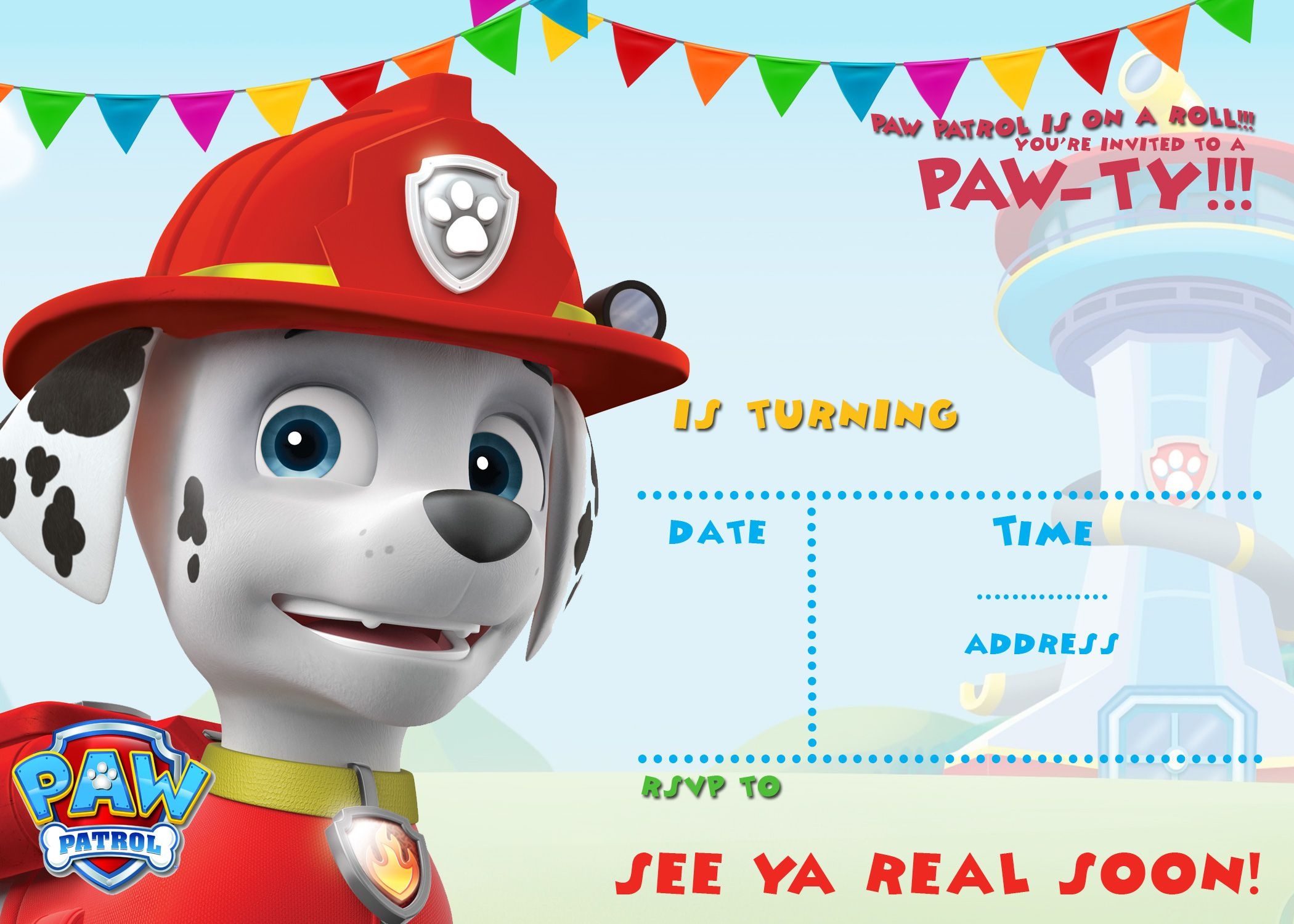 015 Paw Patrol Invitation Templates Birthday Cards Maker Gallery Free 