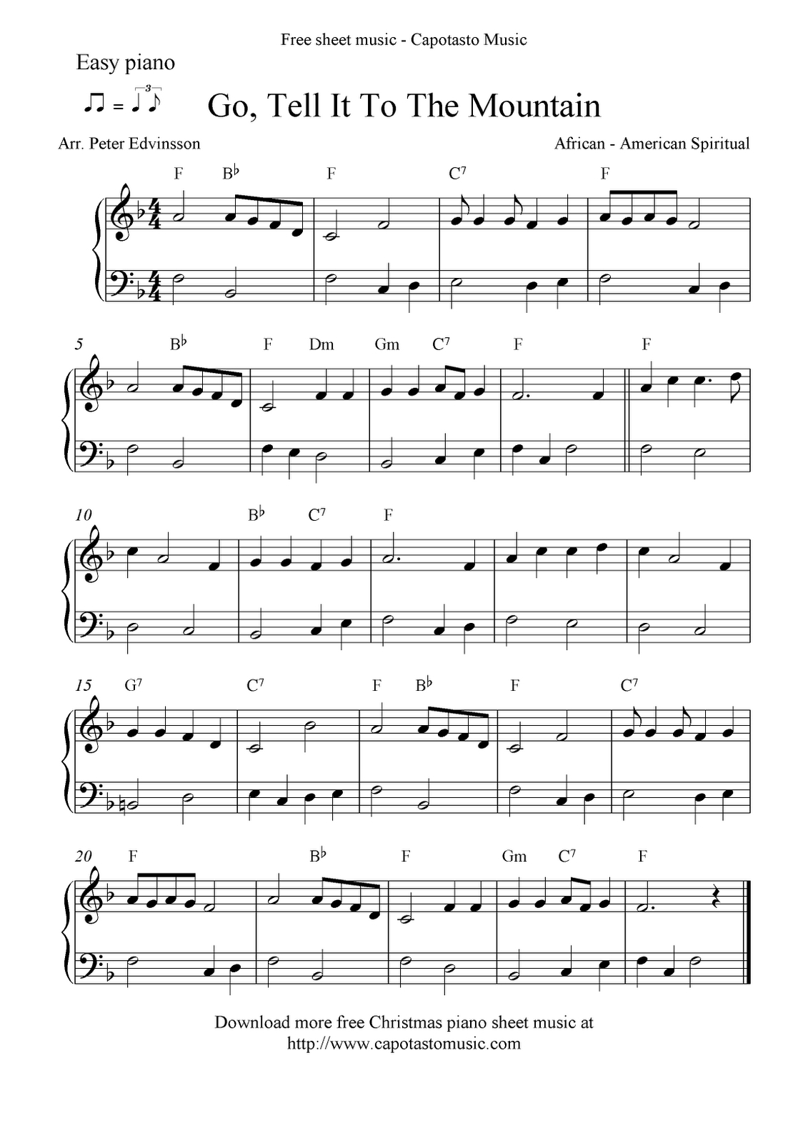 Free Printable Piano Sheet Music | Free Sheet Music Scores: Easy - Free Printable Frosty The Snowman Sheet Music