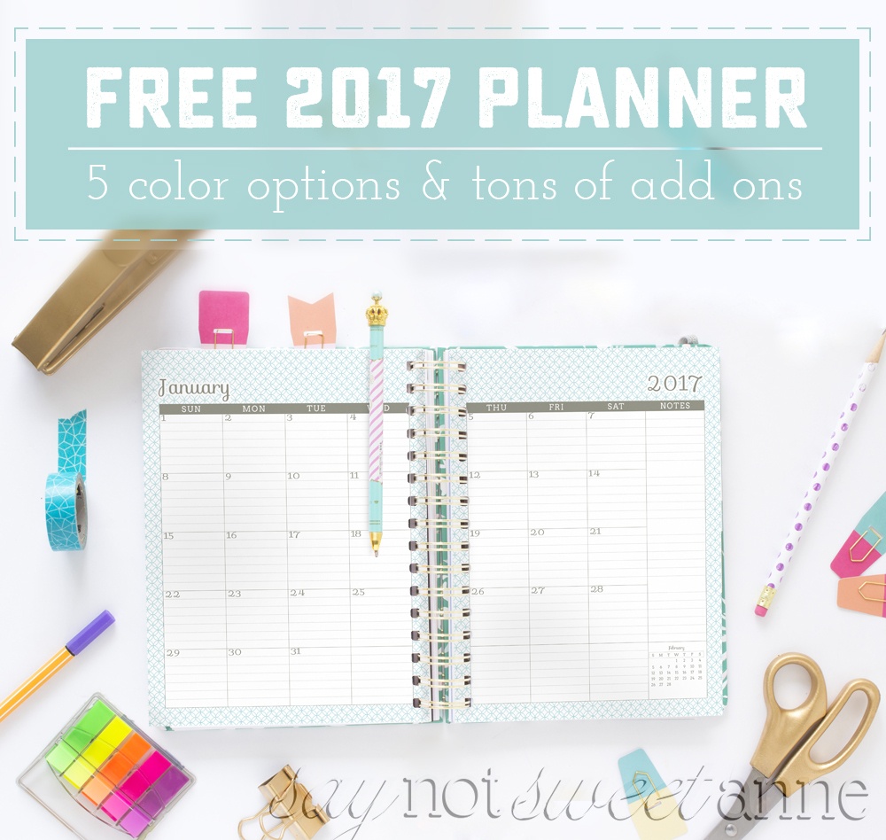 Free Printable Planner 2017 | Room Surf - Free Printable Organizer 2017