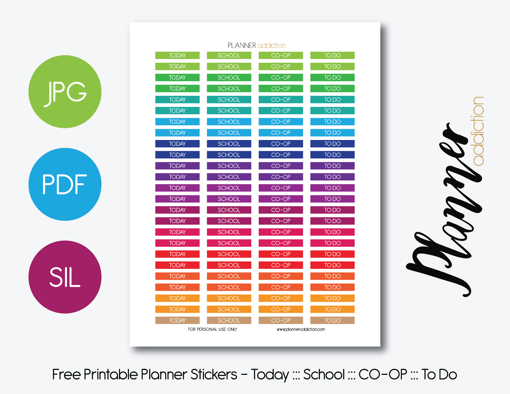 Free Printable Planner Stickers – Planner Addiction - Free Printable Stickers For Teachers