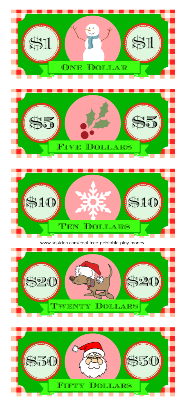 Free Printable Play Money Kids Will Love | Elf On A Shelf - Christmas Money Wallets Free Printable