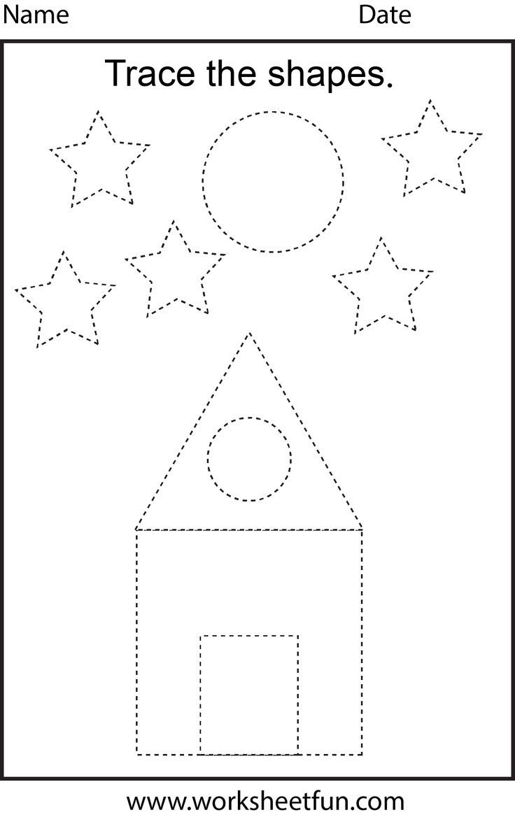 Free Printable Preschool Worksheets - This One Is Trace The Shapes - Free Printable Preschool Worksheets