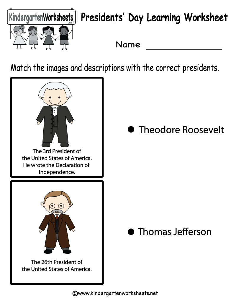 Free Printable Presidents&amp;#039; Day Learning Worksheet For Kindergarten - Free Printable President Worksheets