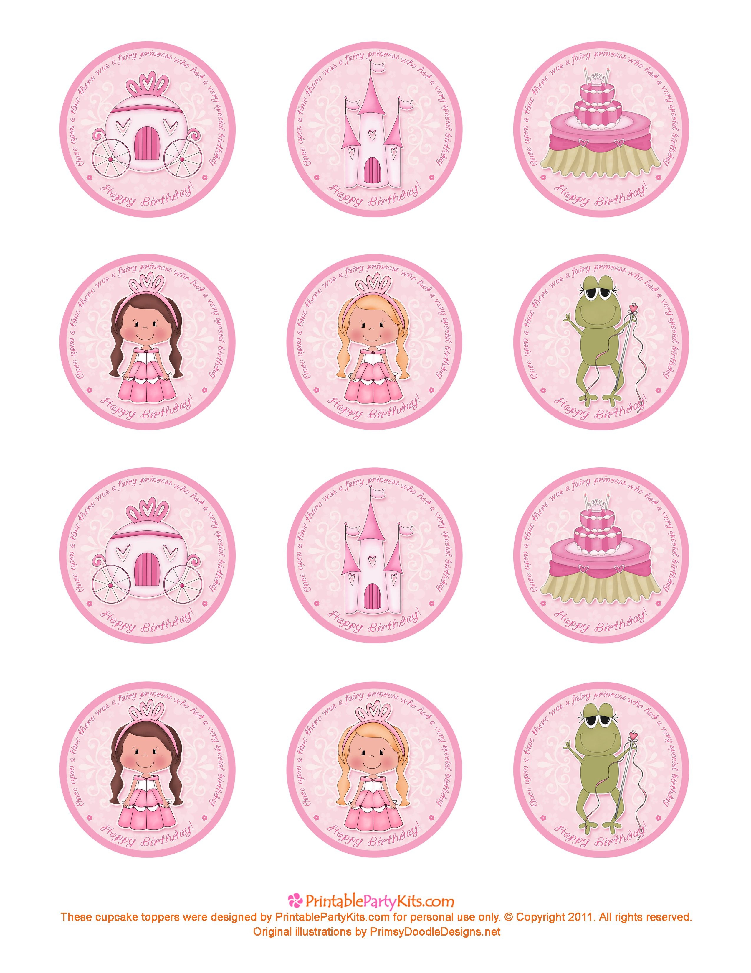 Free Printable Princess Birthday Cupcake Toppers | Printable Party - Free Printable Cupcake Toppers