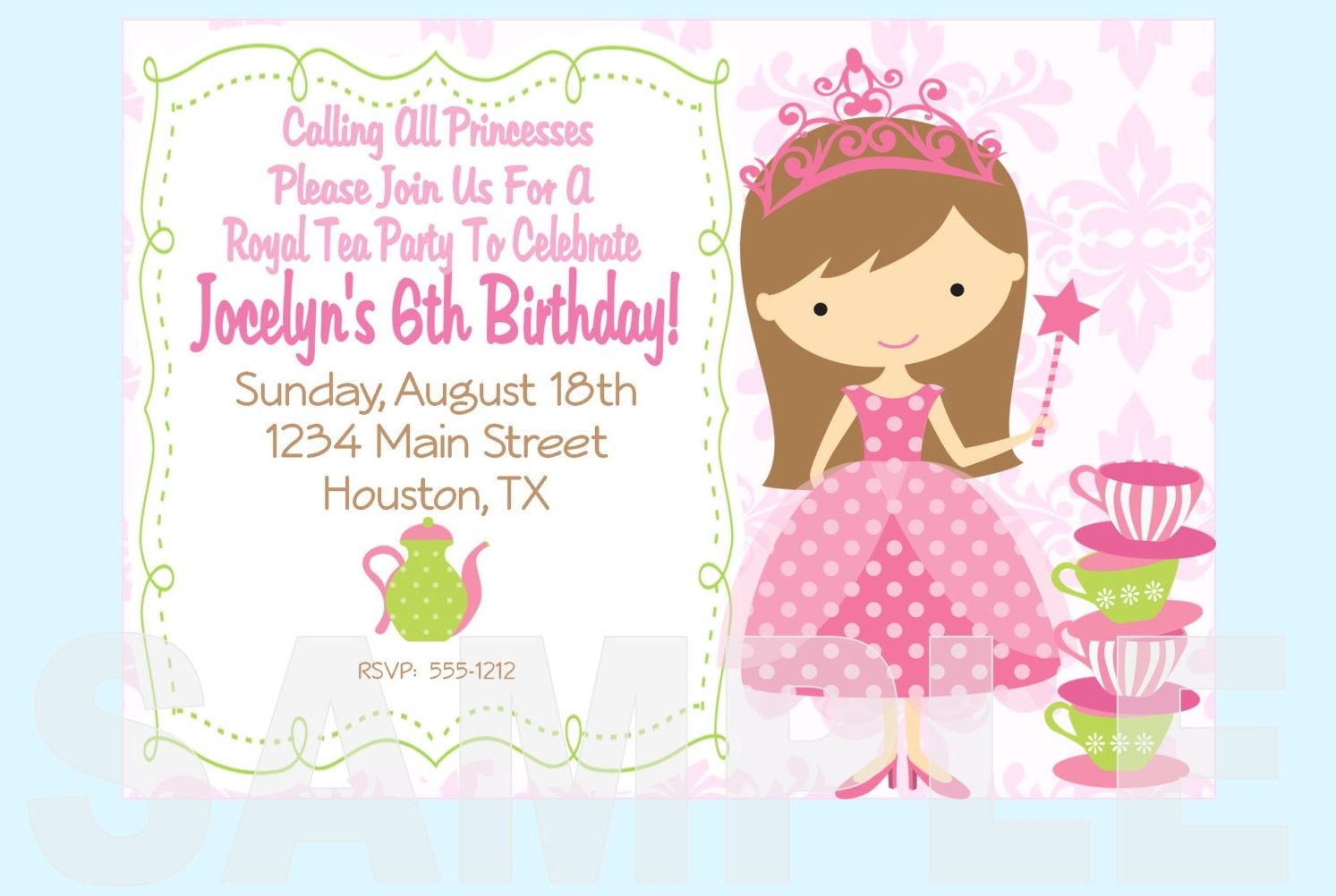 Free Printable Princess Tea Party Invitations Templates | Party - Free Princess Printable Invitations