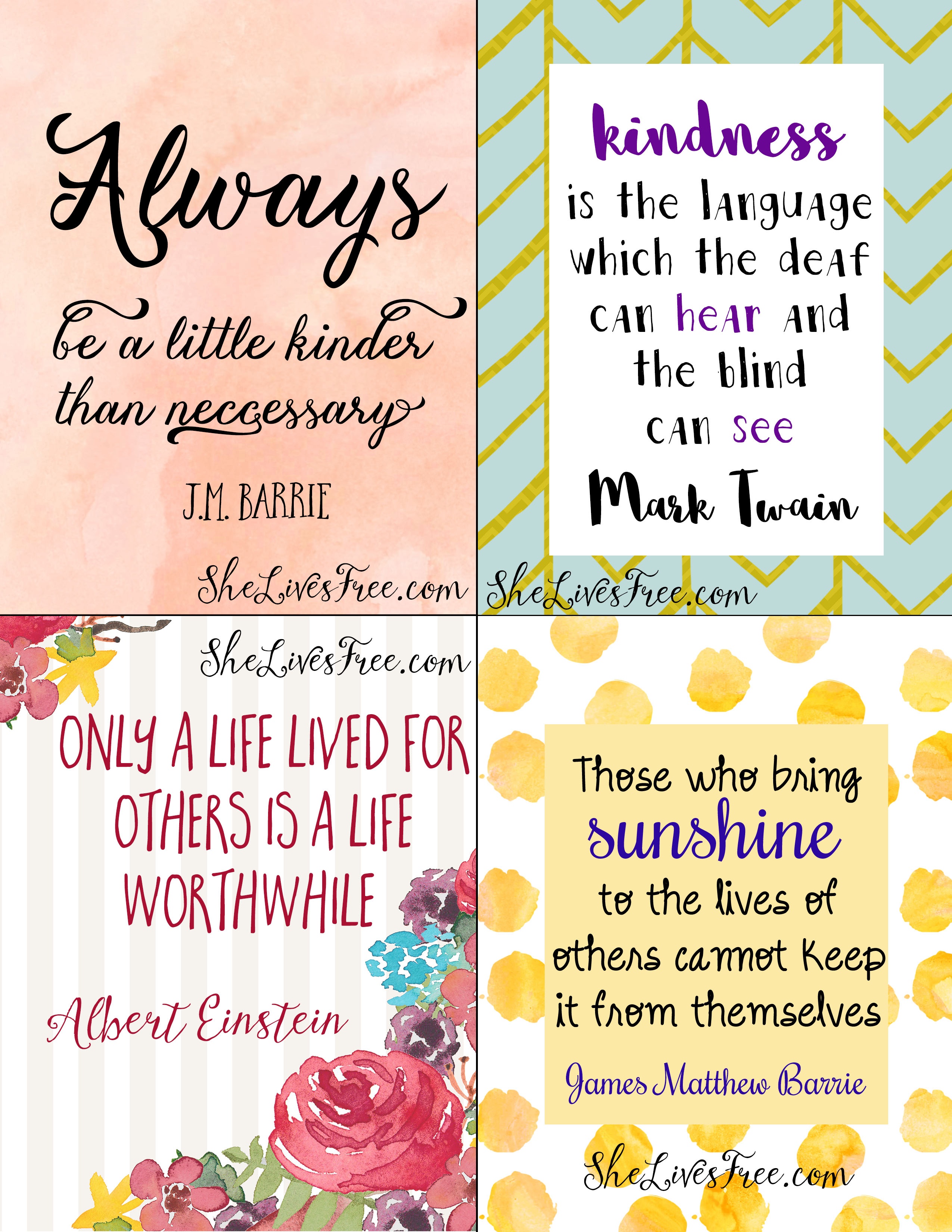 Free Printable Quotes To Inspire Kindness: Lunch Notes For Kids - Free Printable Quotes And Sayings