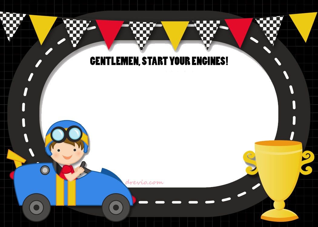 Free Printable Race Car Birthday Party Invitations - Updated! | Free - Free Printable Car Template