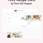 Free Printable Recipe Cardfarm Girl Organic ::::::::: Pdf File   Free Printable Cookbooks Pdf