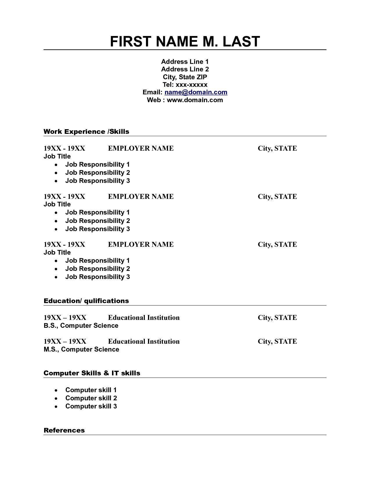 Free Printable Resume Template Microsoft Word - Demir.iso-Consulting.co - Free Printable Resume