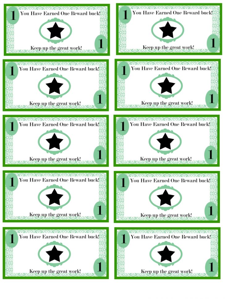 Free Printable Reward Bucks For Kids: Money Theme I #39 m Using These