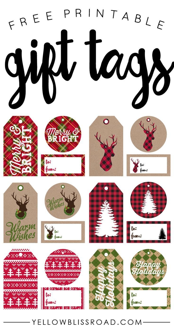 Free Printable Rustic And Plaid Gift Tags | Best Of Pinterest - Free Printable Christmas Designs
